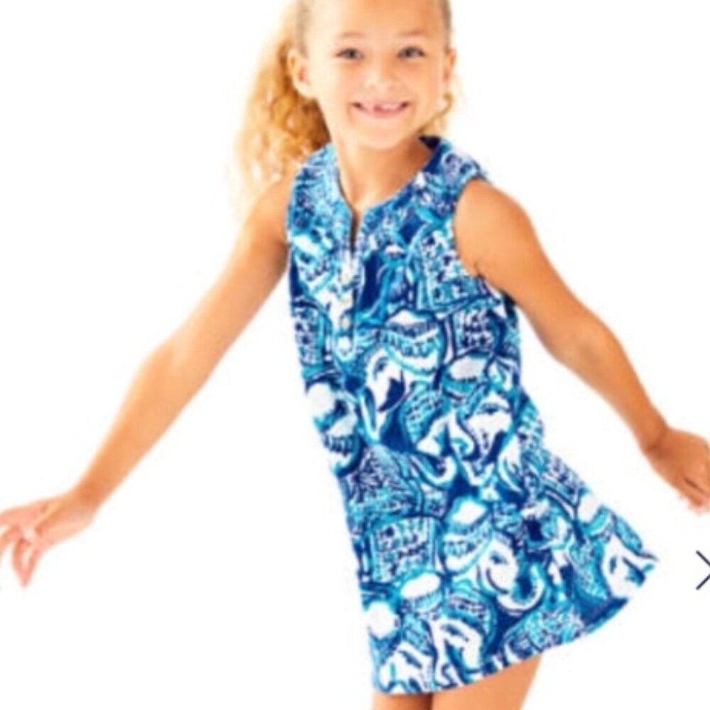 Lilly Pulitzer Mini Essie dress in Keep on Trunkin Print size Large (8-10) EUC